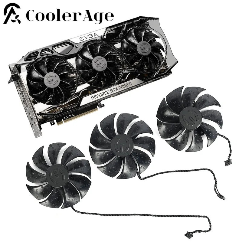 * พัดลมการ์ดวิดีโอสําหรับ EVGA GeForce RTX 2080 Ti FTW3 ULTRA Triple 87MM PLD09220S12H RTX2080Ti กรา