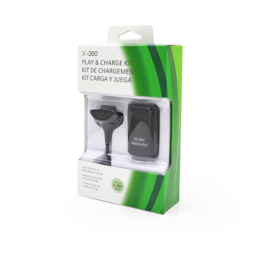 X x-box360 Handle Battery 360slim 2 in 1 Wireless Handle Charger Cable+Handle Battery 4800ma