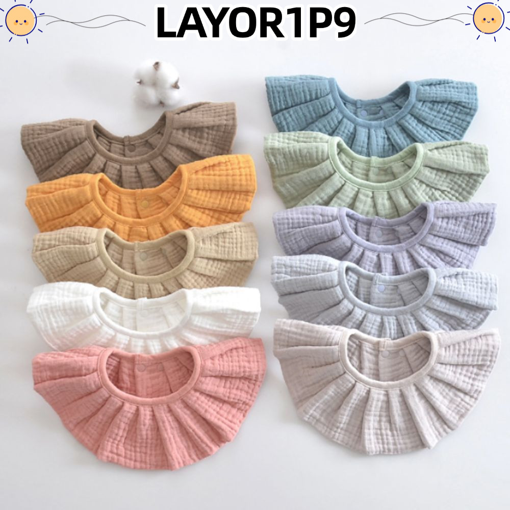 LAYOR1P9 ผ้ากันเปื้อนเด็ก ผ้าฝ้ายแท้ 360 ​​° หมุนผ้าพันคอ ผ้ากันเปื้อน Drool, คุณภาพสูงนุ่มดูดซับเด็
