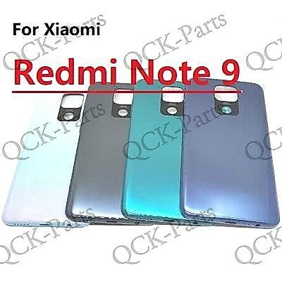 ฝาหลังสําหรับ Xiaomi Redmi Note 9 4G ด้านหลังแบตเตอรี่พร้อมปุ่มด้านข้างปริมาณพลังงานและเลนส์กรอบ