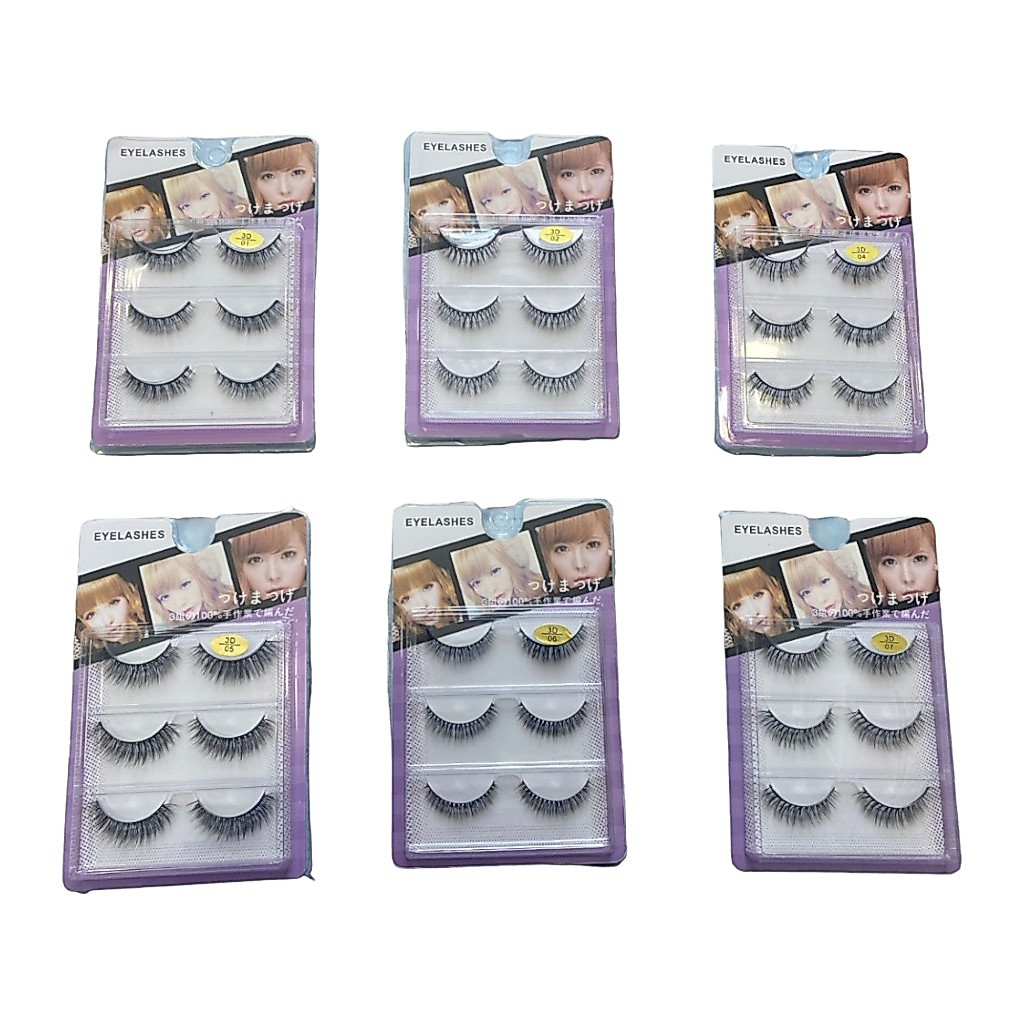 ส่งจากไทย ขนตาปลอม Eyelashes  สำหรับแต่งหน้า 3 มิติ กล่องม่วง ขนนิ่ม ร้านค้าส่งเร็วมาก 88-3D