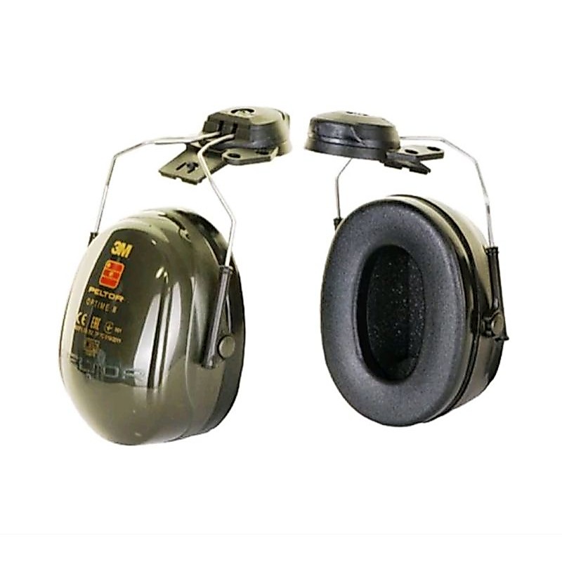 หมวกกันน็อค 3M 30dB ติดตั้ง PELLER Optime IIEarmpuffs H520P3 hi-viz