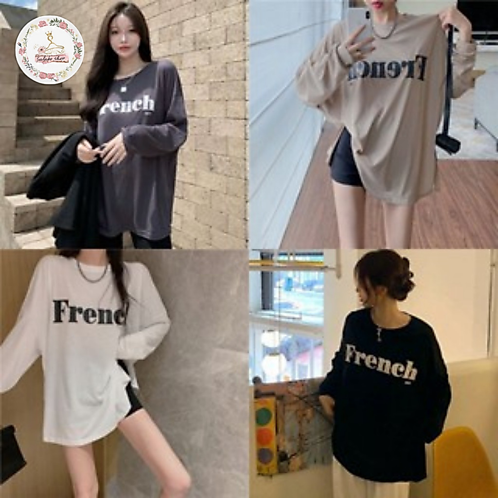 SALABO(พร้อมส่ง) เสื้อยืดแขนยาว ผู้หญิง สไตล์เกาหลี วัยรุ่นวินเทจ  #J10
