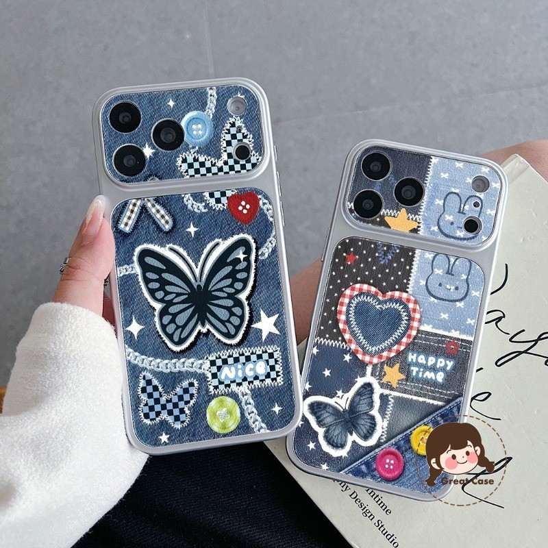 ผีเสื้อกางเกงยีนส์ Patchwork เคสโทรศัพท์สําหรับ Realme N65 N63 N61 N55 N53 หมายเหตุ 80 70 70T 60X 50