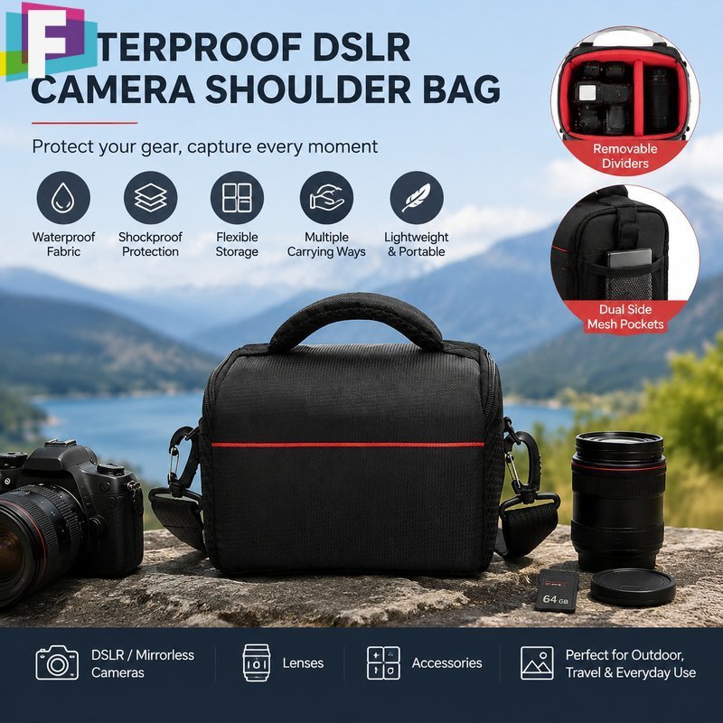 จัดส่งใน24ชม.กระเป๋าเก็บกล้อง camera bag กันน้ำได้ ใส่กล้องถ่ายรูป สะพายข้าง กันกระแทก