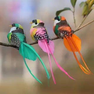 MEET 1 ชิ้นสุ่มจําลอง Swallow Tail Bird คลิป Handmade Bird ตกแต่งพืชประดิษฐ์นกหัตถกรรมสําหรับเครื่องประดับ TH