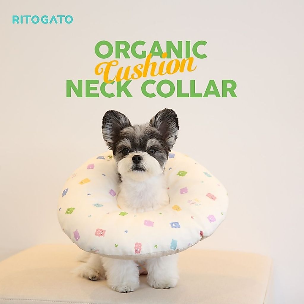 Ritogato Organic Cushion Neck Collar ปลอกคอกันเลียผ้าออร์แกนิก สำหรับสัตว์เลี้ยง นำเข้าจากเกาหลี