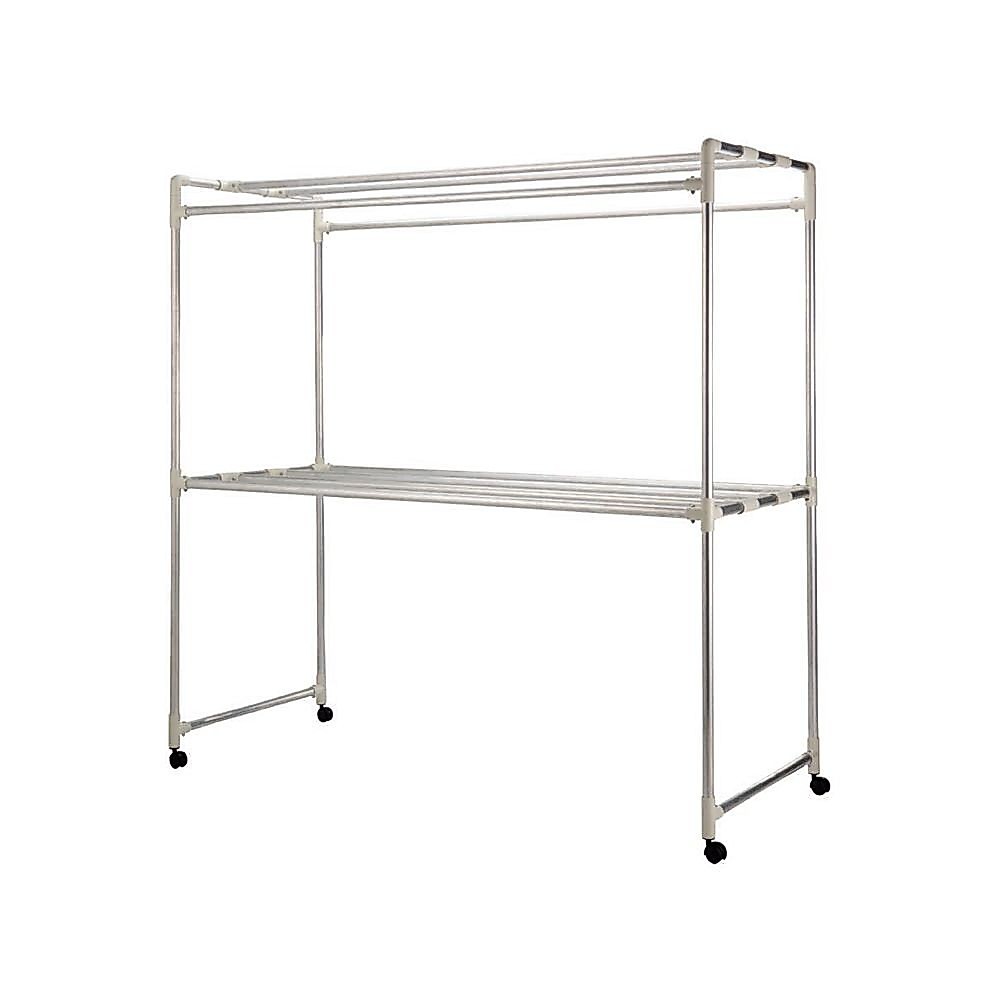 HomeHuk ราวตากผ้าแสตนเลส 8 เส้น รุ่นไจแอนท์ ขนาด 150 x 60 x 150 ซม. - สีเงิน