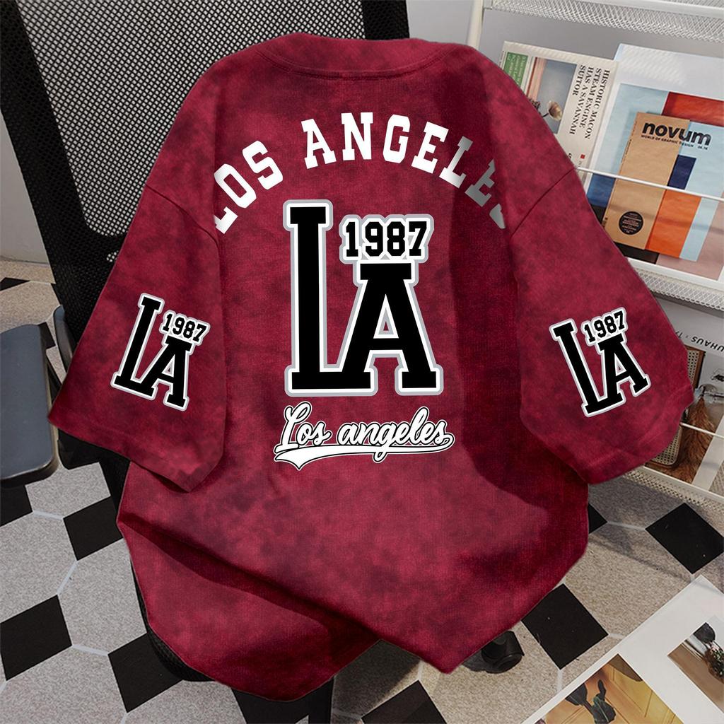 UT shop เสื้อยืดผ้าคอตตอน 100% “LOS ANGELES” ทรง Oversize คอกลม แขนสั้น ผ้านุ่มสบาย ใส่ได้ทุกวัน ฤดูร้อน ไซส์ S-3XL