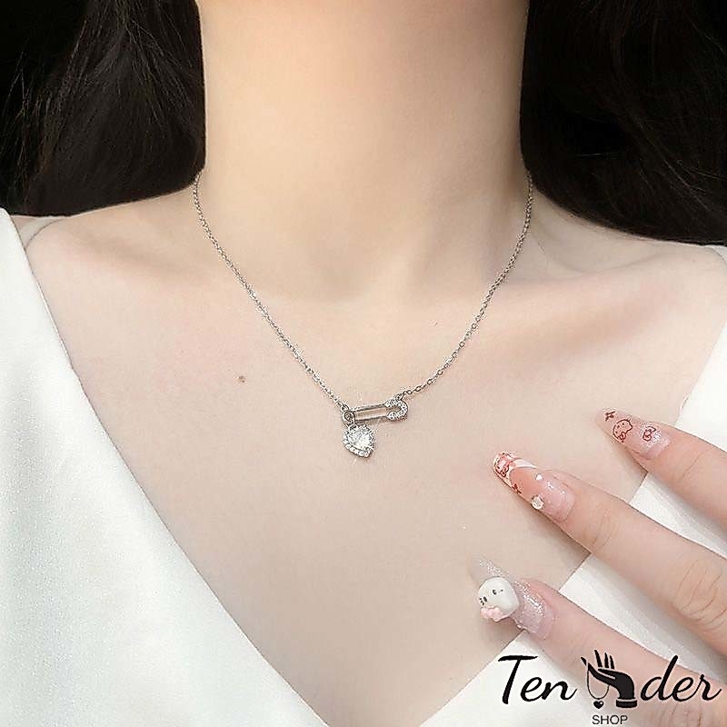 COD-ส่งเร็วจากไทย🎀สีชมพู, หัวใจ, หมุด, สร้อยคอ, ผู้หญิง, ส่วนบุคคล, สร้อยคอ, แสงหรูหรา, มัลติฟังก์ชั่, โซ่ไหปลาร้า-Ten