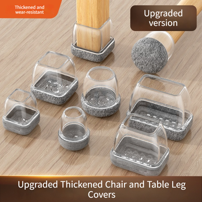 TPE Felt เฟอร์นิเจอร์แผ่นเท้าหนา 5 มม.เก้าอี้กันลื่นหมวกขา Scratch-Resistant Floor Protectors เบาะเงียบสําหรับโต๊ะเก้าอี้