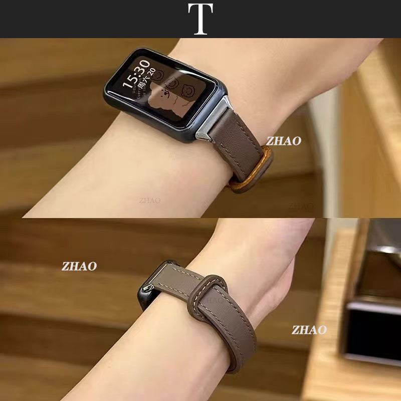 2สี สายนาฬิกาหนังสำหรับ Huawei Band 11/11 Pro สายรัดข้อมือทดแทนสำหรับ Huawei Band 11 สาย อุปกรณ์เสริมสำหรับสมาร์ทแบ