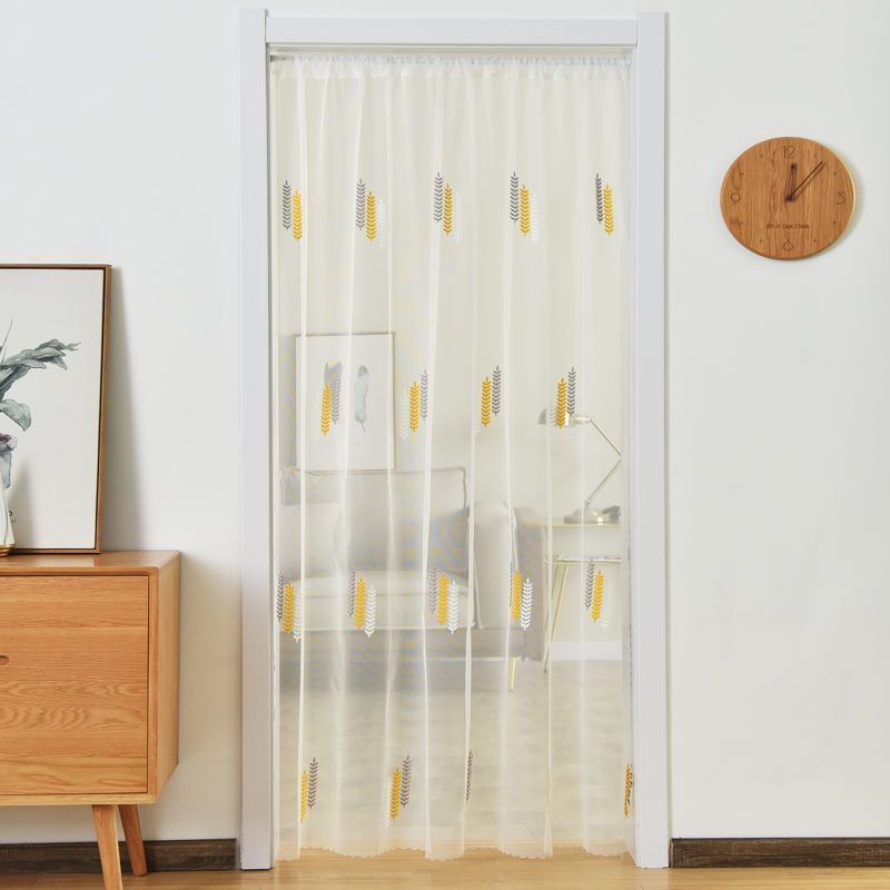 魔术贴布艺门帘防蚊纱蕾丝门帘客厅卧室装饰* 门帘Non perforated breathable gauze door curtain, seasonal hanging curtain, bedr