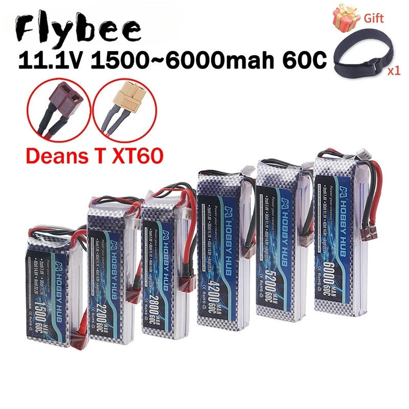 3S 11.1V 60C Lipo แบตเตอรี่ 1500mAh/1800mAh/2200mAh/2800mAh/4200mAh/5200mAh/6000mAh สําหรับ RC Racin