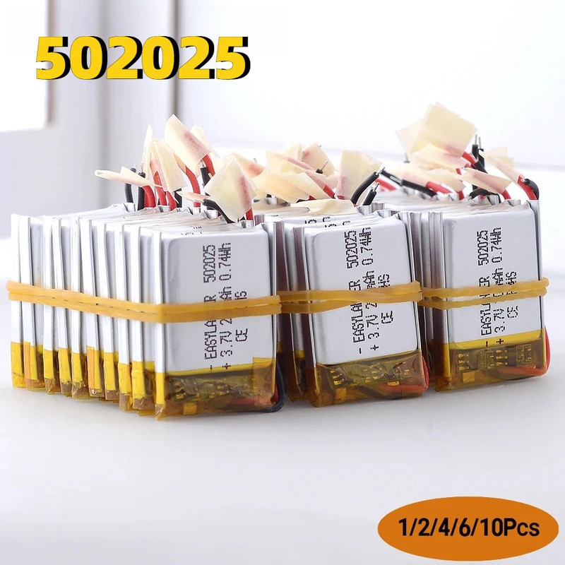 502025 Polymer แบตเตอรี่ลิเธียม 3.7V 200mAh Li-ion Lipo เซลล์สําหรับ DVR Advocam FD Video Recorder R