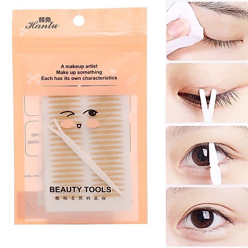SR-shop: 120 ชิ้น สติ๊กเกอร์ติดตาสองชั้น- รุ่น E134 ธรรมชาติ - VN47