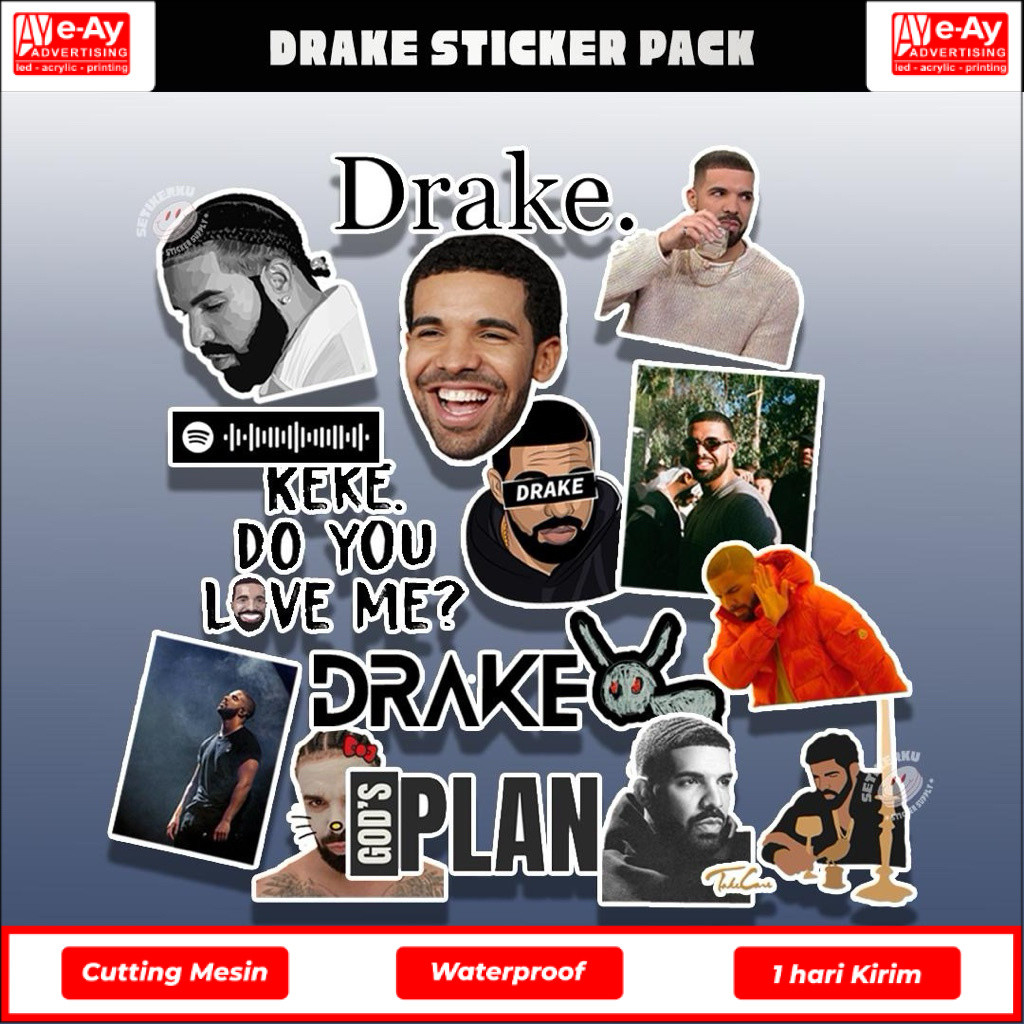 แพ็คสติ๊กเกอร์ DRAKE 16 ชิ้น | สติ๊กเกอร์ Drake Aesthetic - eayadvertising