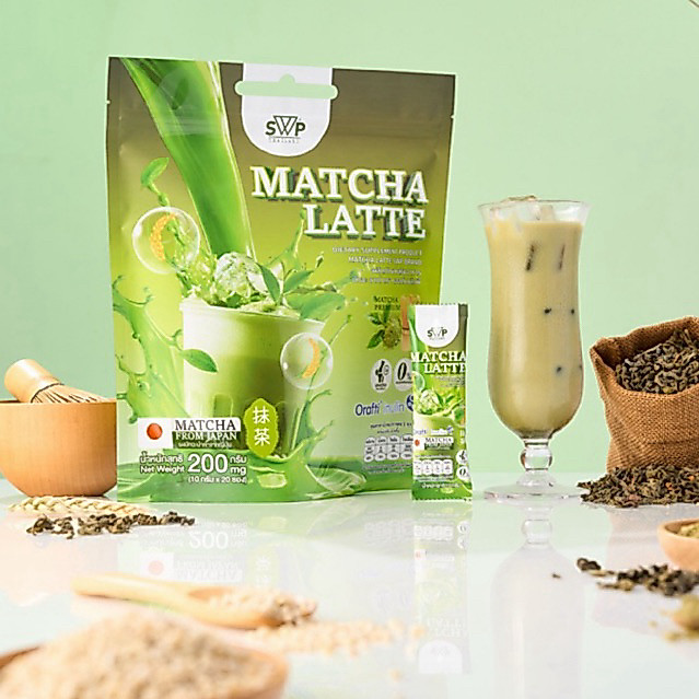 SWP Matcha Latte 🍵🌾นมมอลลต์ + แคลเซียม