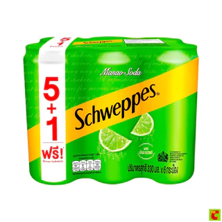 ชเวปส์ น้ำอัดลมมะนาวโซดา 330 มล. x 5+1 ชิ้น