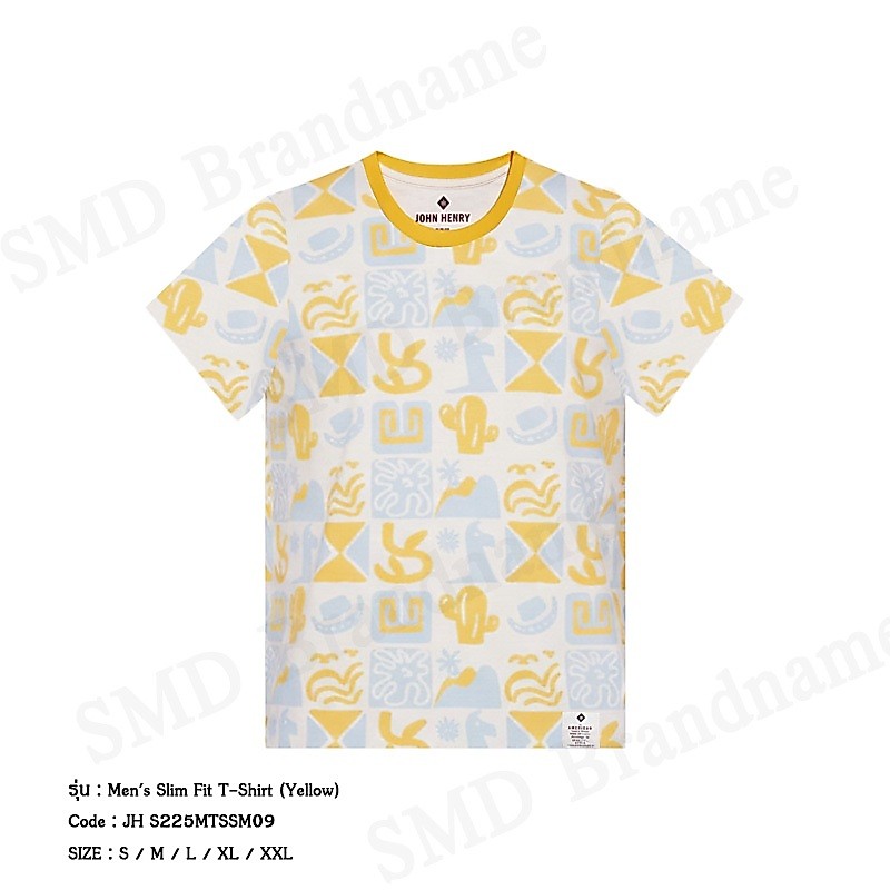 John Henry เสื้อยืดคอกลมผู้ชาย รุ่น Men's Slim Fit T-Shirt (Yellow) Code: JH S225MTSSM09