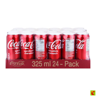 โค้ก น้ำอัดลม รสออริจินัล แบบกระป๋อง 325 มล. x 24 ชิ้น
