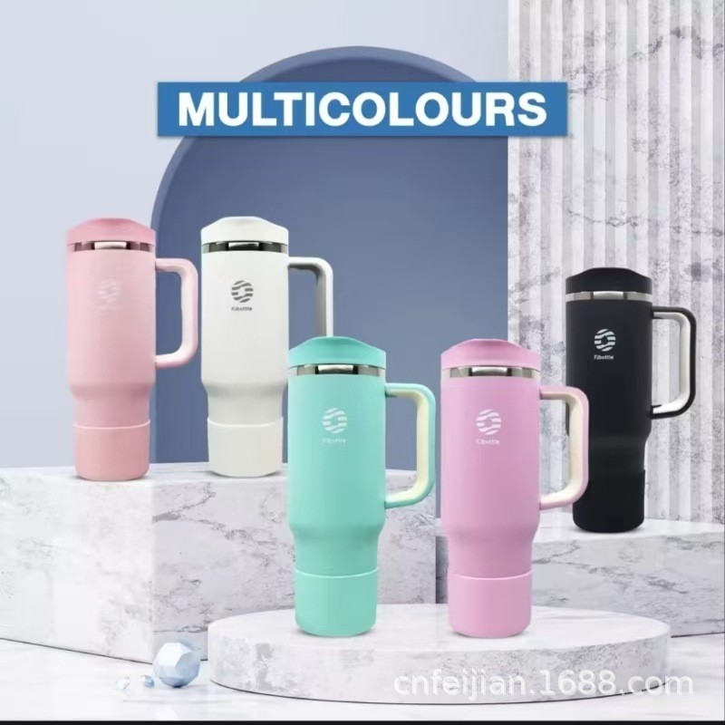 FJbottle ความจุขนาดใหญ่แบบพกพาจับฟางถ้วยกาแฟน้ําแข็งมาสเตอร์คัพรถถ้วย