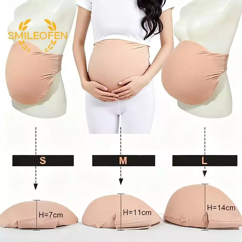 [Smileofen] ท้องตั้งครรภ์ปลอม Breathable นุ่มน้ําหนักเบาเหมือนจริงสวมใส่หน้าท้องปลอม Bump สําหรับบทบาทเล่นท้องเทียมใหม่
