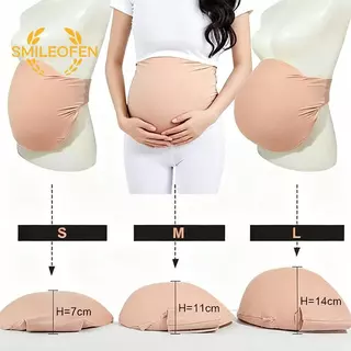 [Smileofen] ท้องตั้งครรภ์ปลอม Breathable นุ่มน้ําหนักเบาเหมือนจริงสวมใส่หน้าท้องปลอม Bump สําหรับบทบาทเล่นท้องเทียมใหม่