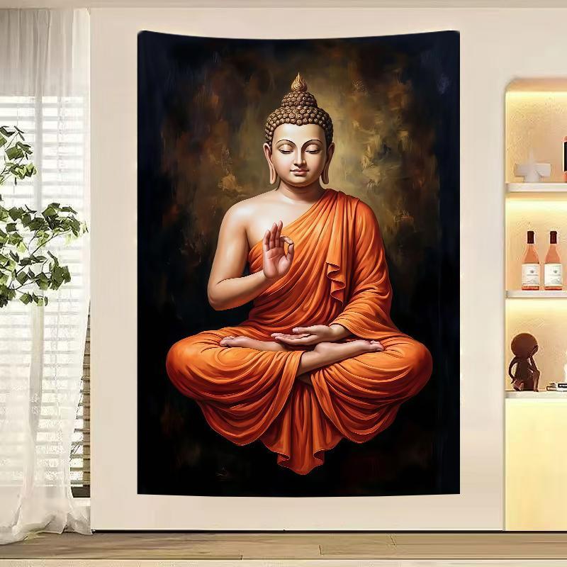 ภาพตกแต่งห้องพระ ห้องนอน ภาพพระพุทธเจ้า สกรีนสวยคมชัด เนื้อผ้าโพลีเอสเตอร์ ผ้าหนาทนทาน ตกแต่งห้องพระ
