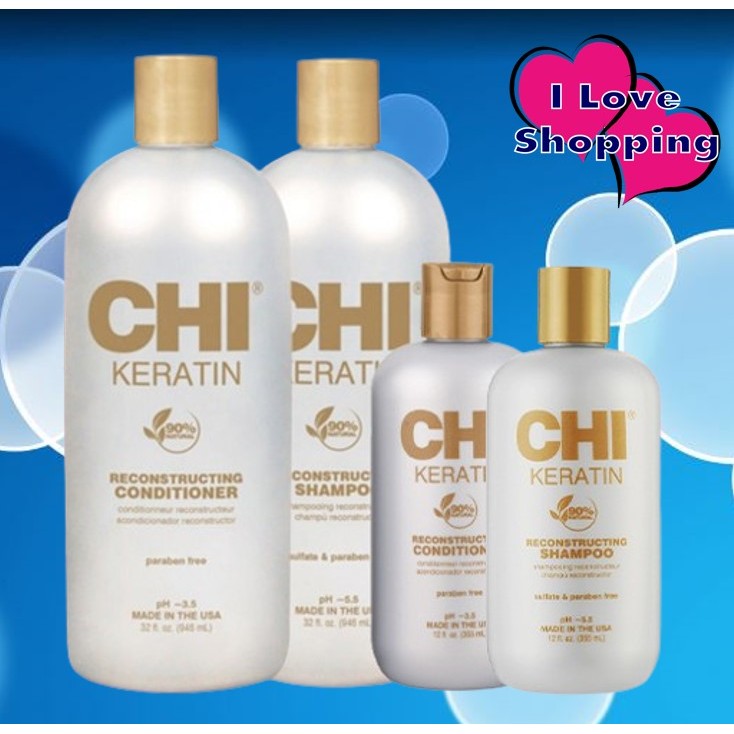CHI Keratin Shampoo/Conditioner 355/946 ml​ แชมพู ครีมนวด เติมเคราตินแก่เส้นผม