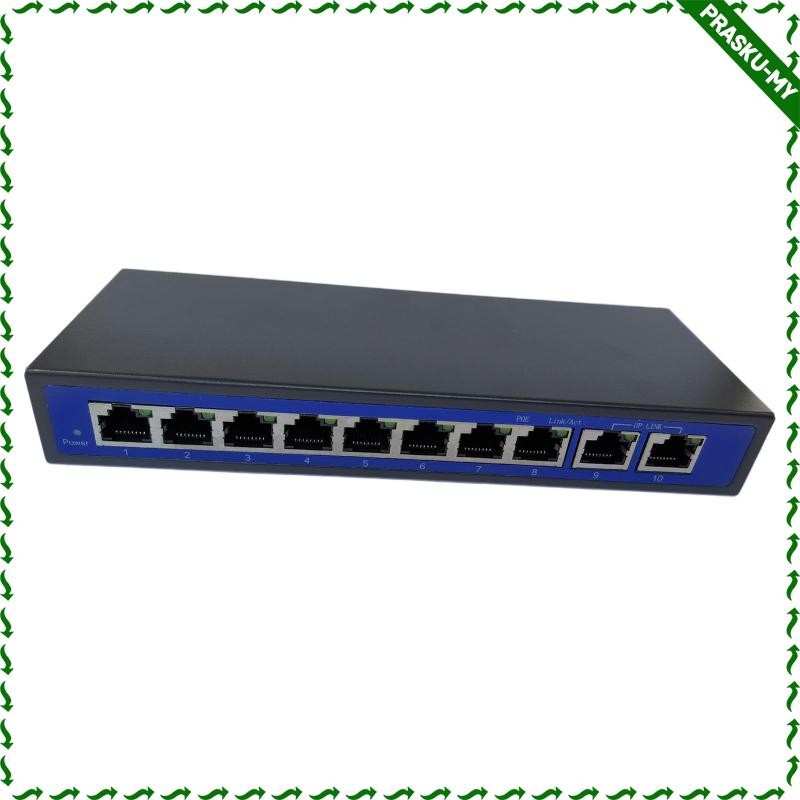 [PraskuMY] 9 พอร์ต 10/100Mbps 8 POE Port & 2 Uplink Power Over Ethernet Switch Adapter ใหม่