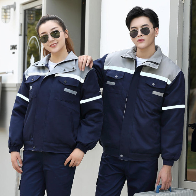 เสื้อช็อปช่าง เสื้อทำงาน ผ้าเวสปอยท์ซิปอก สาบปิดซ่อน แถบสะท้อนแสงหลัง แขน