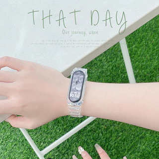 สายรัดกรณีโปร่งใส ฝากป้องกั for Smartwatch Mi Band 10 เข็มขัดป้องกันหน้าจอ อุปกรณ์เสริมสร้อยข้อมือ for MiBand 10 9 8 NFC