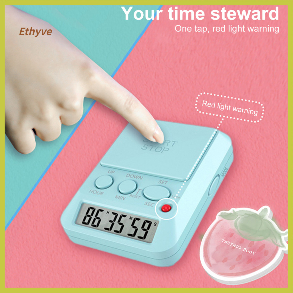 Ethieve Timer พร้อมแสงและ Beep Learning Timer for Study Multi-function Electronic Timer Clock for St
