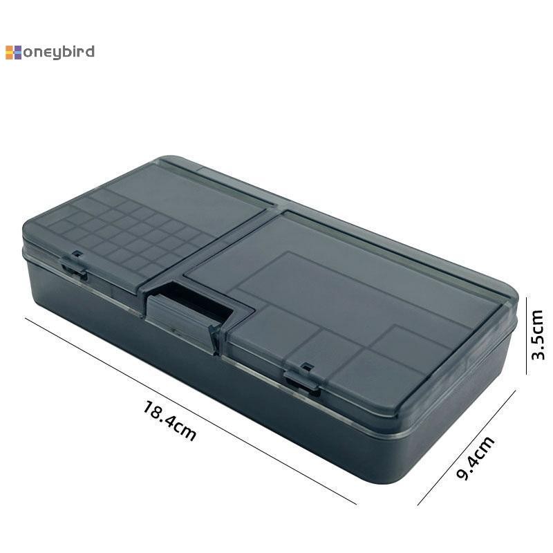 Honeybird 1 ชิ้นสกรูอุปกรณ์เสริมองค์กร DIY Storage สําหรับโทรศัพท์ซ่อมเครื่องมือ Bright สีดํา Double-layer อิเล็กทรอนิกส์ส่วนประกอบกล่องเก็บ Nice
