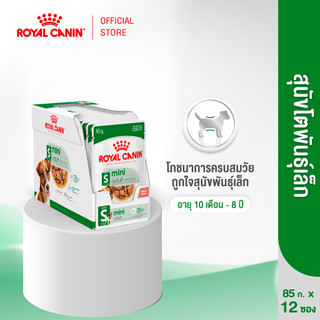 [12 ซอง] Royal Canin Mini Adult Pouch Gravy อาหารเปียกสุนัขโต พันธุ์เล็ก อายุ 10 เดือน-8 ปี (Wet Dog Food, โรยัล คานิน)