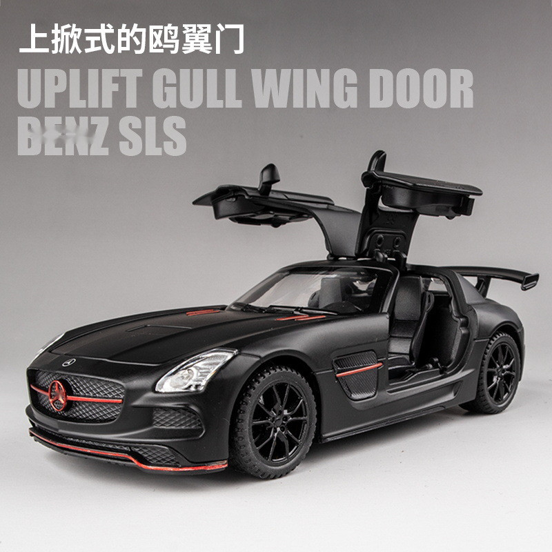 [บรรจุกล่อง] Jiaye 1: 32 Jiaye Mercedes-Benz SLS AMG จําลองรถสปอร์ตโลหะผสมรุ่นตกแต่งถ่ายทอดสด