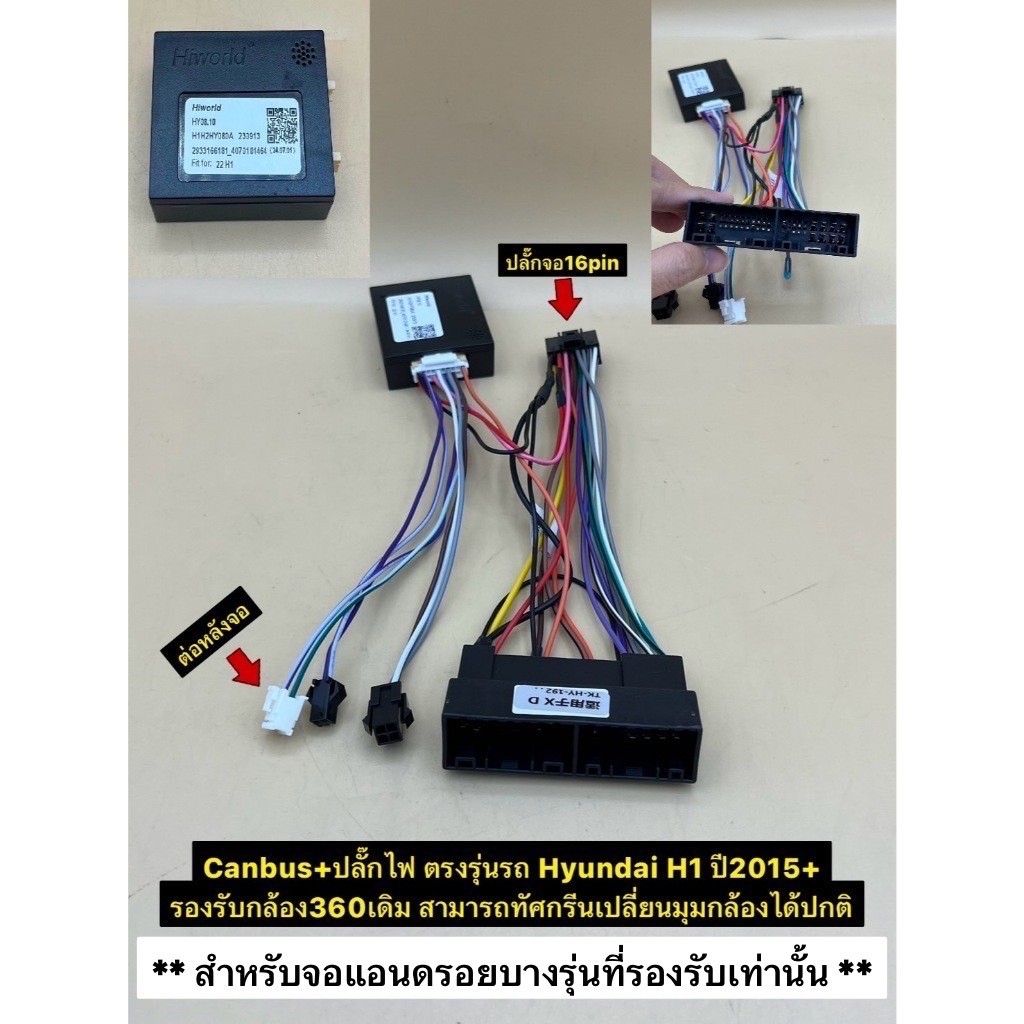 ชุดแปลงกล้องรอบคัน + AV OUTเพดาน สำหรับรถ H1 (กล้อง360ได้ ปรับทิศกล้องไม่ได้)