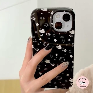 เคสไอโฟน 13 น่ารักเต็มหน้าจอแมวแมวมันวาว สำหรับ IPhone 16 12 11 14 13 15 Pro Max 7Plus X 7 8 14 16 Plus XR XS Max SE 2 3
