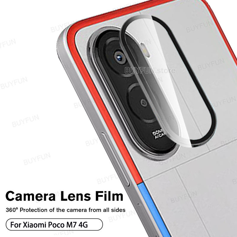For Xiaomi Poco M7 4G 6.9" poko 7m pocophone M 7 pocoM7 Camera Lens Cap Protection Glass Metal Ring 