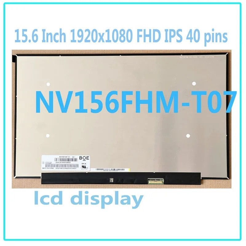 ทดสอบ NV156FHM-T07 V8.1 V8.4 NV156FHM T07 15.6 นิ้วหน้าจอสัมผัสแล็ปท็อปหน้าจอ LCD Matrix 1920x1080 F