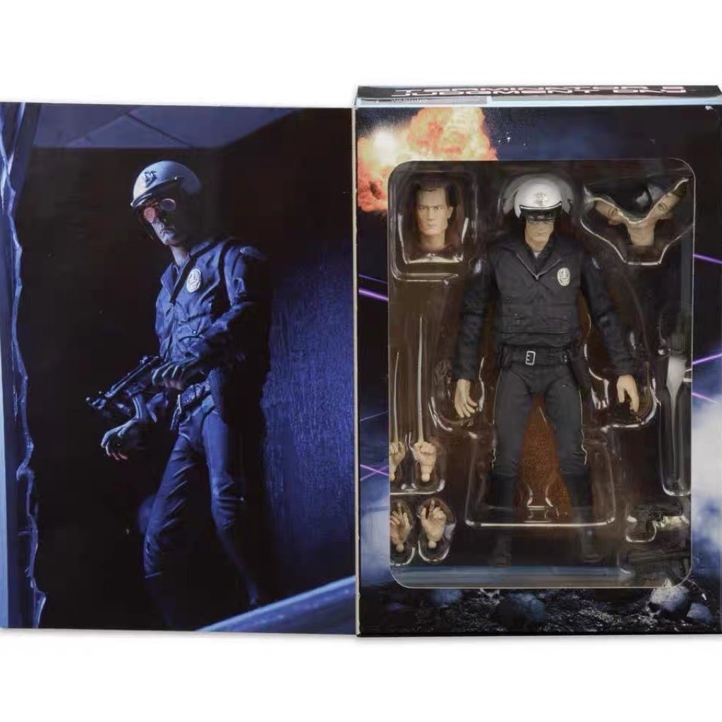 NECA Terminator T1000 ตํารวจจราจรรุ่น 23 ซม.เครื่องประดับรุ่นเคลื่อนย้ายได้ 4.6
