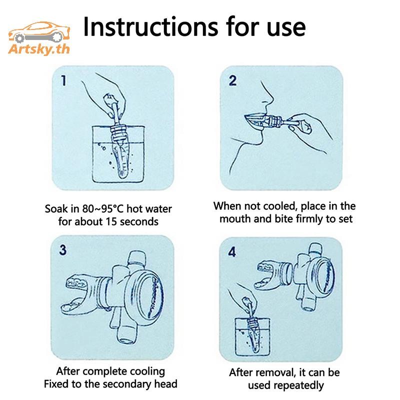 ARS ซิลิโคนดําน้ํา Mouthpiece Scuba Moldable Bite Mouthpiece Regulator พลาสติก Snorkel Mouthpiece TH