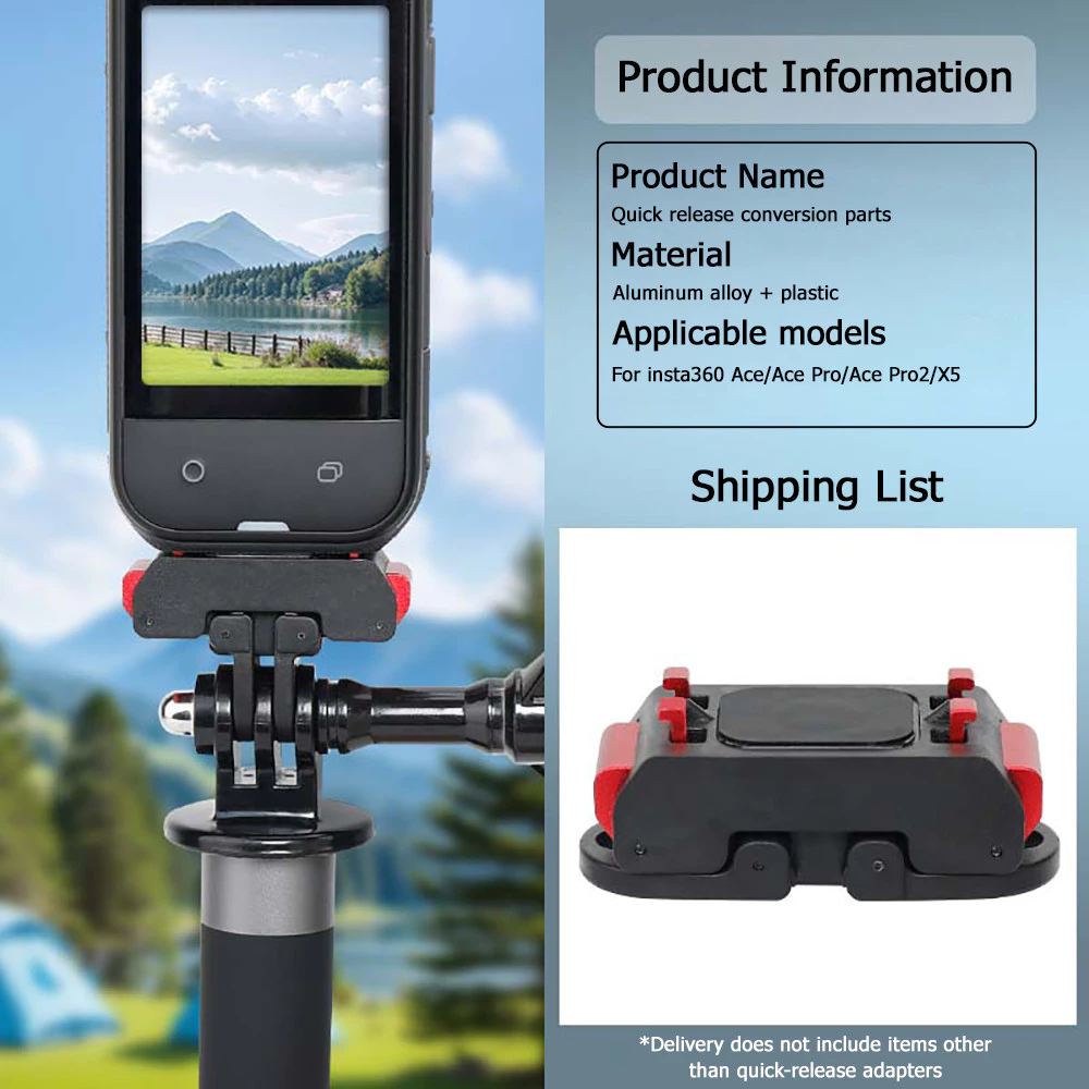 เหมาะสําหรับ Insta360 X5/AcePro2/Ace /Ace Pro โลหะแม่เหล็ก Quick Release Dual Mount 1/4 เกลียว Action กล้องอุปกรณ์เสริม thumbnail 3