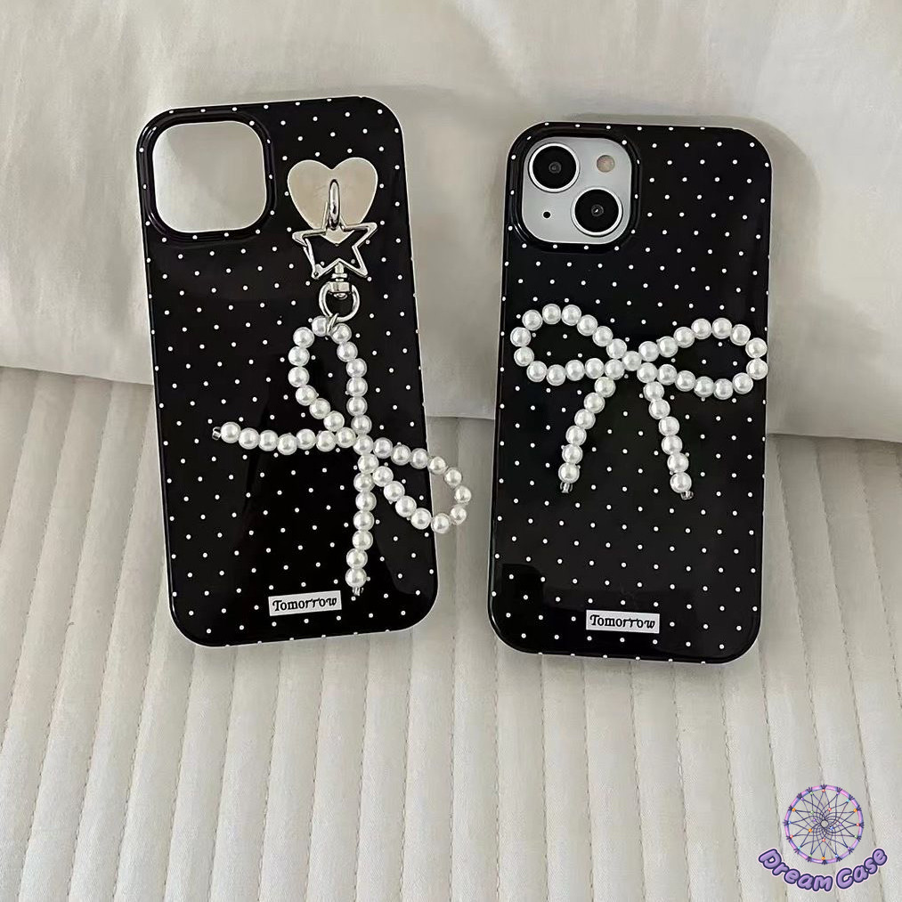 เคสไอโฟน 11 แฟชั่นจุดสีขาวพื้นผิวมันวาว สำหรับ IPhone 13 11 16 15 12 14 Pro Max XR 7Plus SE 2 3 X 7 8 14 16 Plus XS Max
