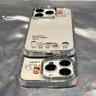 เคส ชินจัง เคสไอโฟน16 สำหรับ IPhone 17 12 13 16 15 11 14 Pro Max XR XS X 7Plus 8Plus Max 7 8 Plus SE เปลือกอ่อน เคสโลหะ