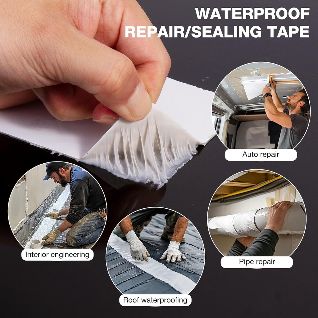 RV Sealant Tape, 4 นิ้ว x 50 ฟุต RV เทปหลังคาสีขาวเทปซีลกันน้ํา UV & Weatherproof Sealant เทปหลังคาส