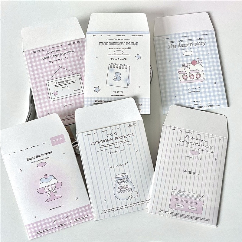 6 ชิ้น/เซ็ต Ins Photocard Envelope DIY ถุงบรรจุภัณฑ์