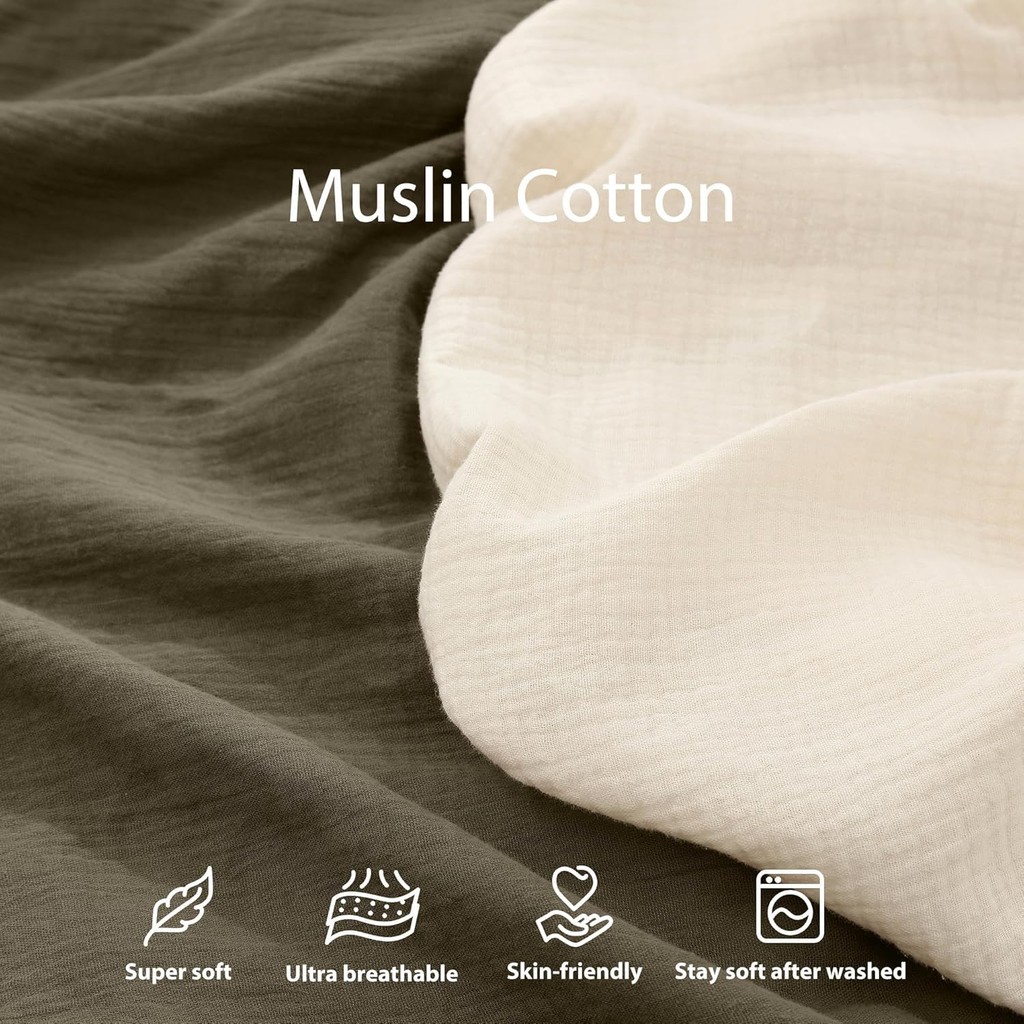 ผ้าคลุมเก้าอี้เด็ก Muslin 2 แพ็ค, ผ้าคลุมเก้าอี้เด็กอ่อนผ้าฝ้าย 100%, ปลอกเปลี่ยนนุ่มและระบายอากาศได