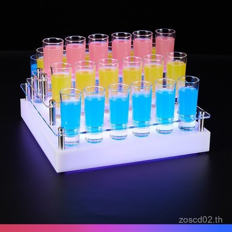 ราคาที่น่าตื่นตาตื่นใจ Luminous Rainbow Fighting ที่วางแก้วค็อกเทล Frosted Wild Grid Glass ที่วางค็อ